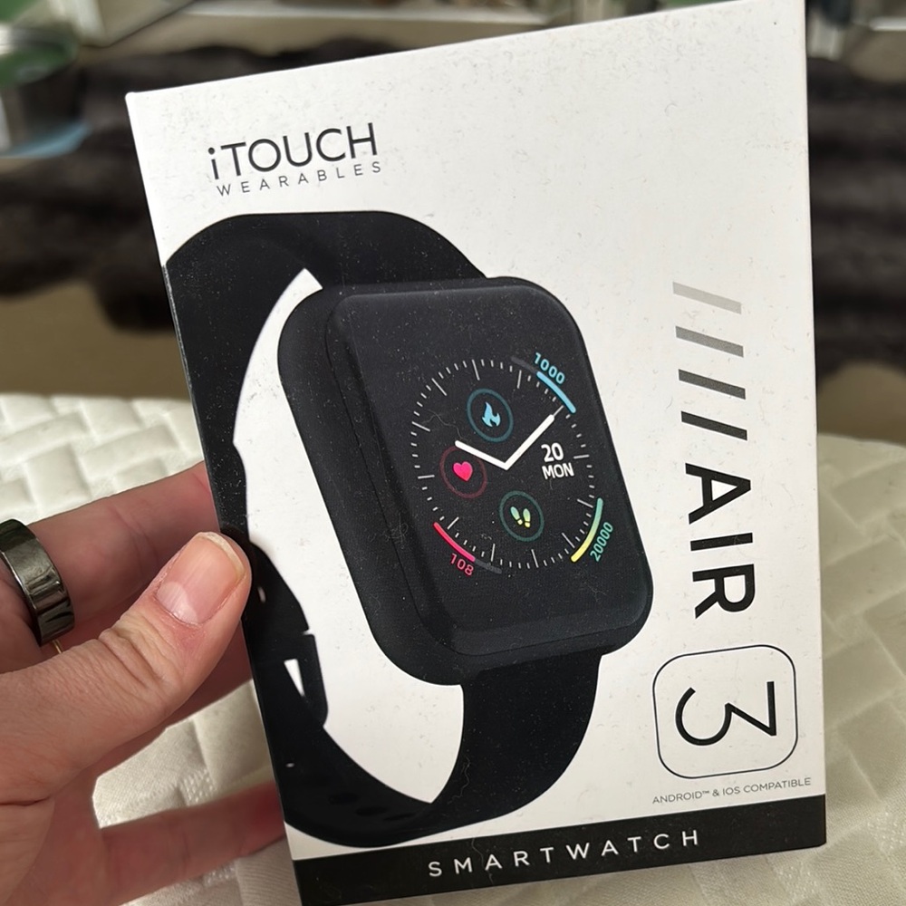 Air 3 Black Smartwatch with Sleek Design and Fitness Tracking